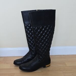 Vince Camuto VP Fianna Knee High Black Quilted Knee-High Boots Size 8
